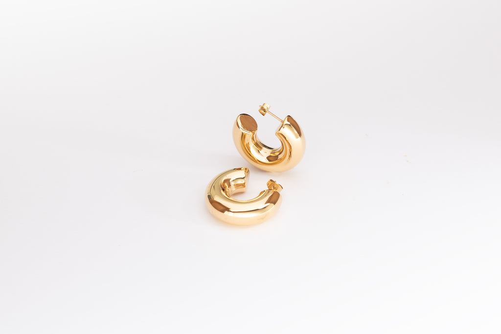 Chunky Gold Hoops Studs