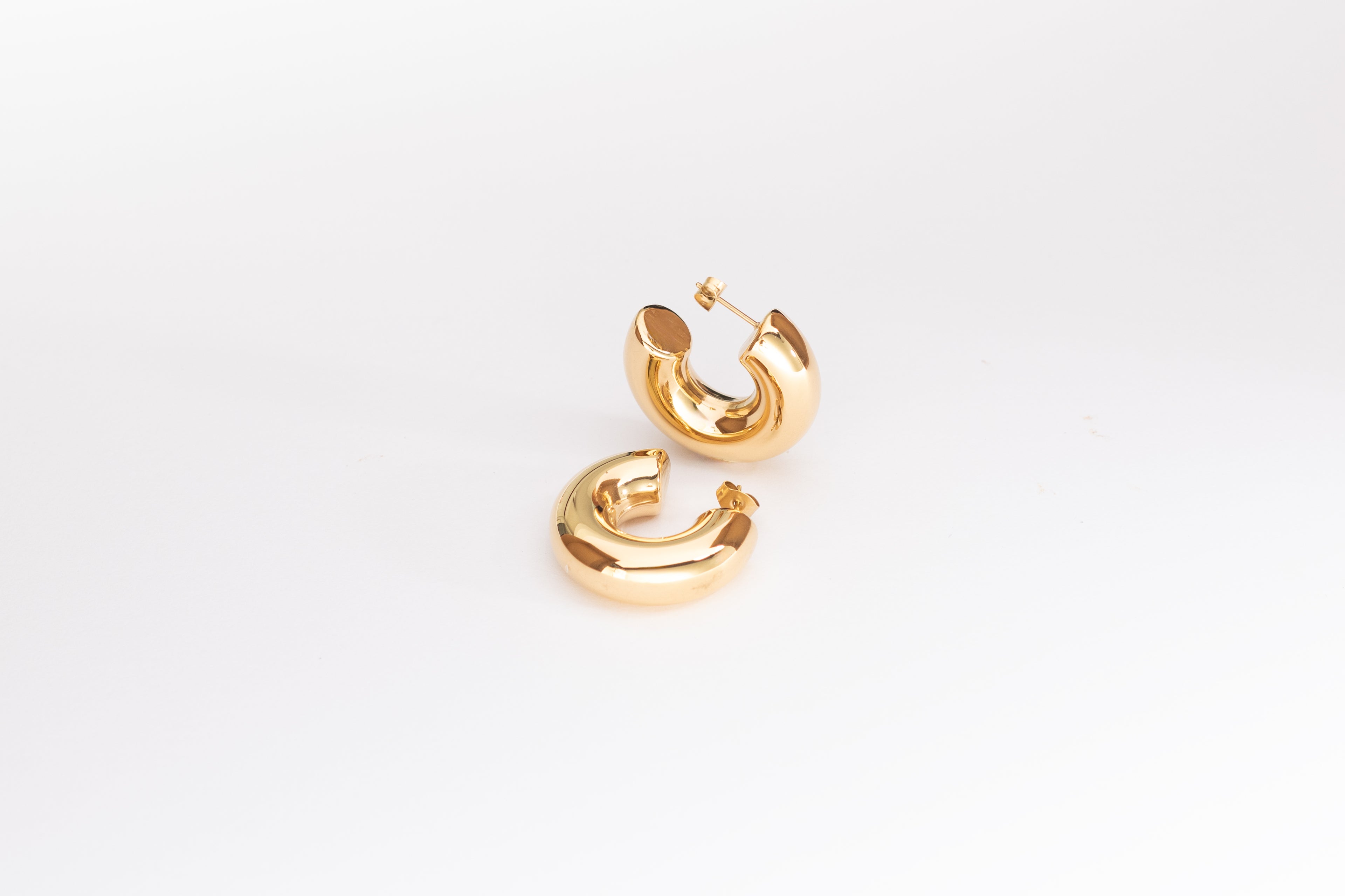 Chunky Gold Hoops Studs