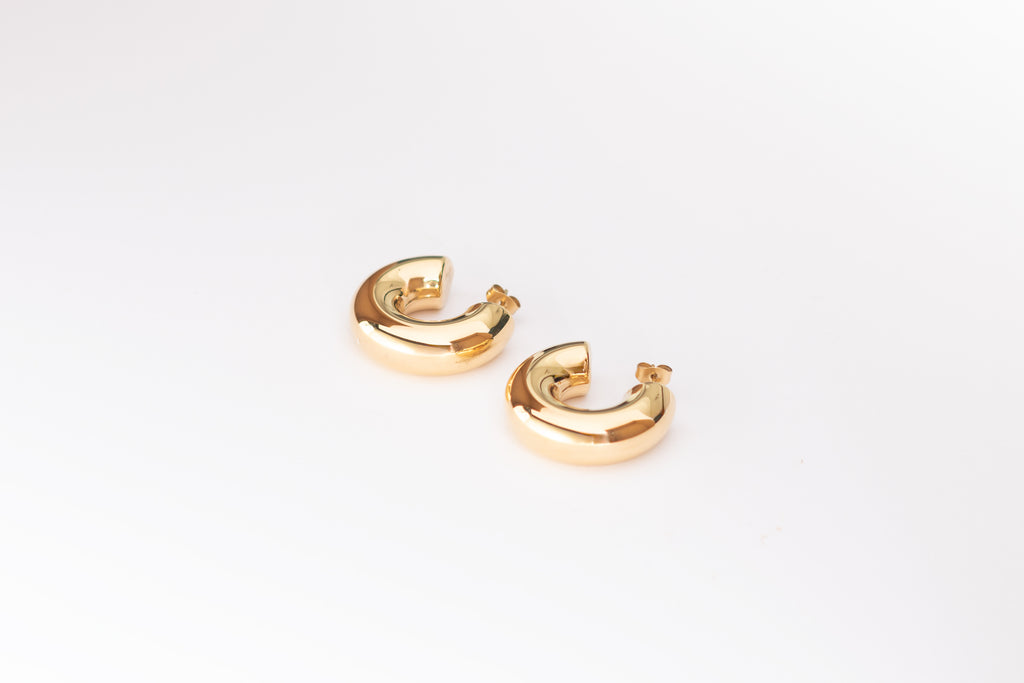 Chunky Gold Hoops Studs