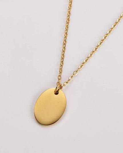 Gold oval pendant